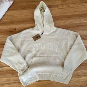 NWT Stüssy Felt Patch Knit Hoodie